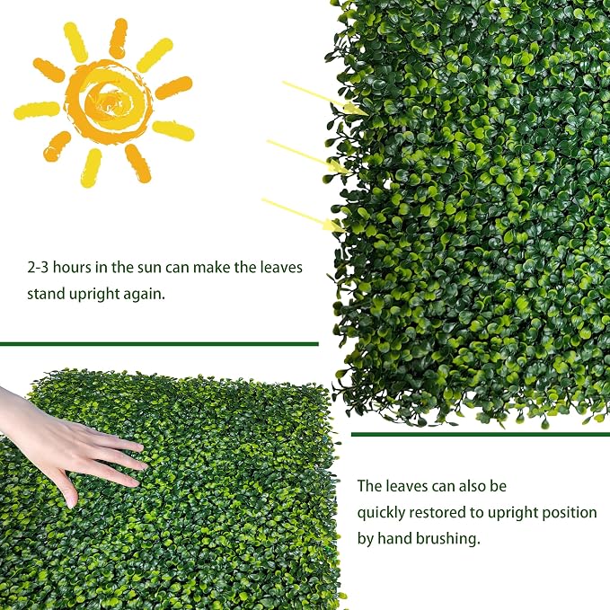 ODTORY Artificial Boxwood Roll Panels: 5FT X 10FT UV-Anti Artificial Ivy - Image 5