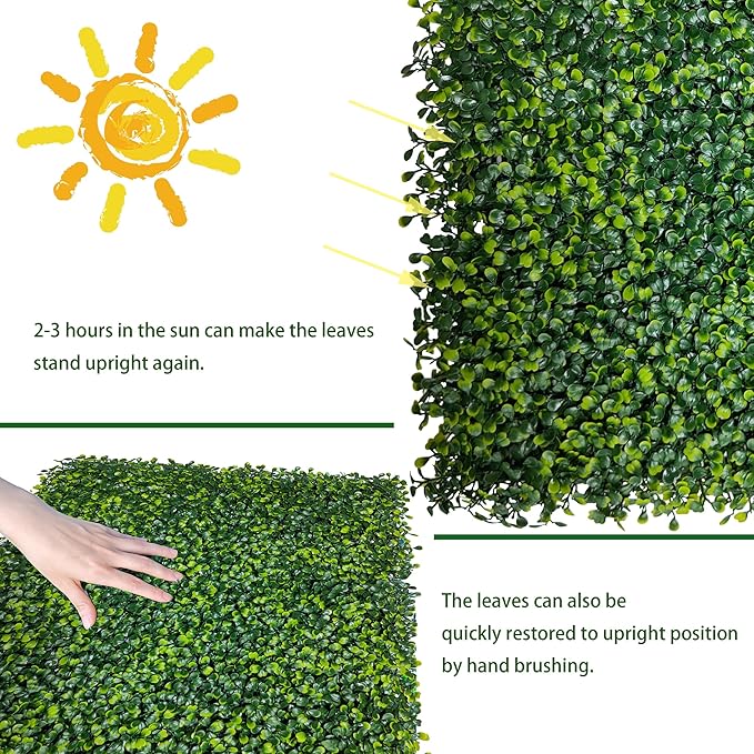 ODTORY Artificial Boxwood Roll Panels:40 X 120 in UV-Anti Artificial Ivy - Image 5