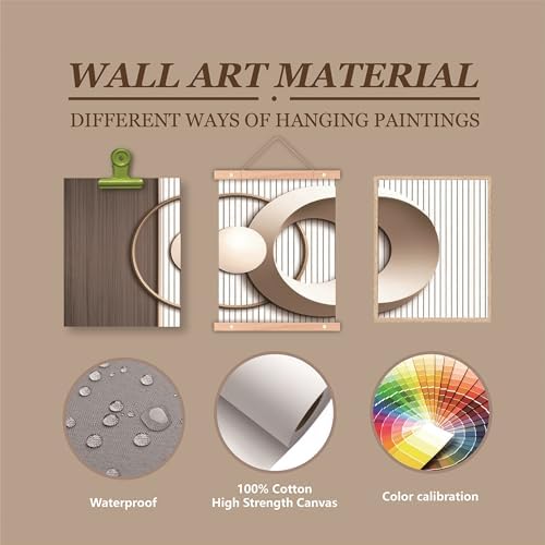 Gold and Beige Abstract Wall Art Modern Geometric Decor 12x16in Unframed - Image 7