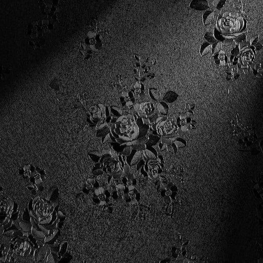 Erfoni Black Peel and Stick Wallpaper Black Floral Embossed Contact Paper by Erfoni
