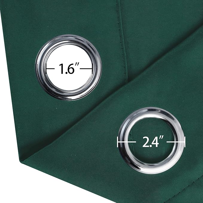 LEMOMO Blackout Curtains 52 x 45 inch/Green Curtains Set of 2 Panels/Thermal - Image 6