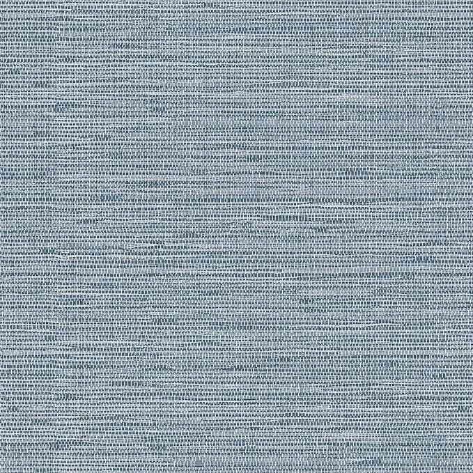 HueBurst Grasscloth Peel and Stick Wallpaper 17.3" x 394" Blue Textured by HueBurst
