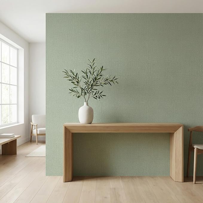 WADILE Grasscloth Peel and Stick Wallpaper 15.7in x 196.8in, Textured Contact - Image 3