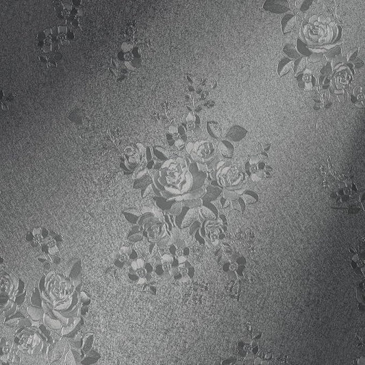 Erfoni 197"x17.7" Gray Peel and Stick Wallpaper Thicken Flower Embossed by Erfoni