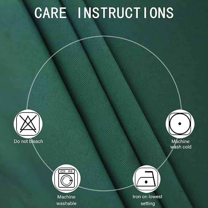 LEMOMO Green Blackout Curtains 34 x 84 Inch Length/Set of 2 Curtain - Image 4