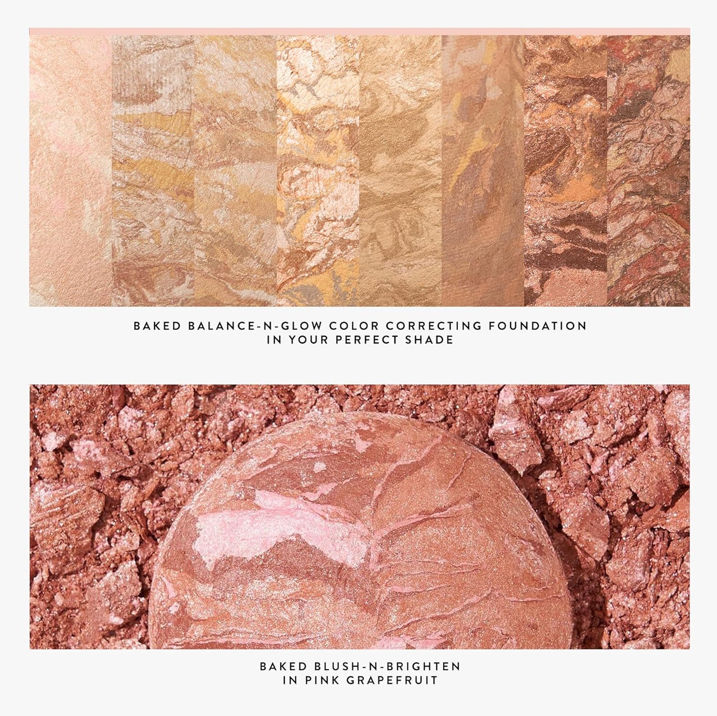 Blush-n-Glow Kit (3 PC): LAURA GELLER NEW YORK Baked Balance-N-Glow Illuminating CC Powder Foundation Toffee, Retractable Kabuki Brush, Baked Blush-N-Brighten Pink Grapefruit