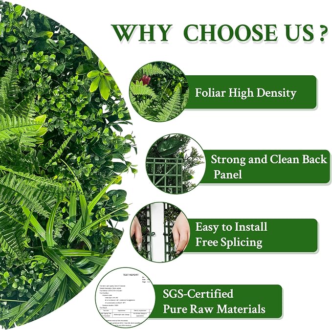 ODTORY Artificial Grass Wall Backdrop Panels Roll: 48X120 in UV-Anti Greenery - Image 3