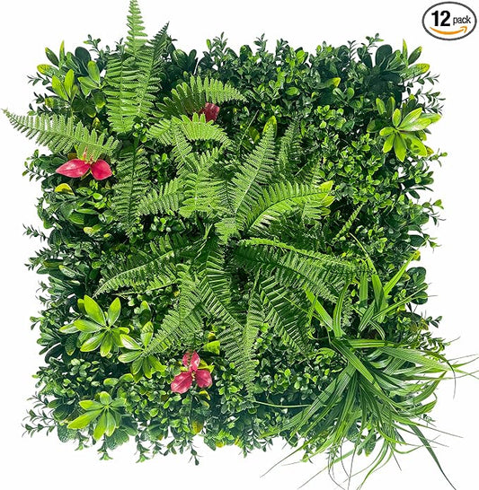 ODTORY Artificial Grass Wall Backdrop Panels: 20X20 in 12P UV-Anti Greenery by ODTORYHOME