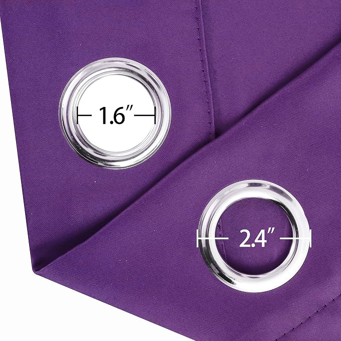 LEMOMO Blackout Curtains 42 x 84 Inch/Purple Curtains Set of 2 Panels/Room - Image 6