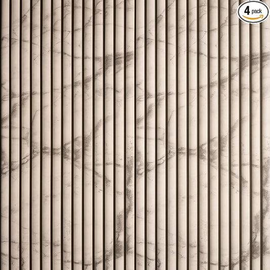 Wall!Supply 3D Wall Panels – Faux Marble Round Slatted – Home Decor Wallpaper by WallSupply