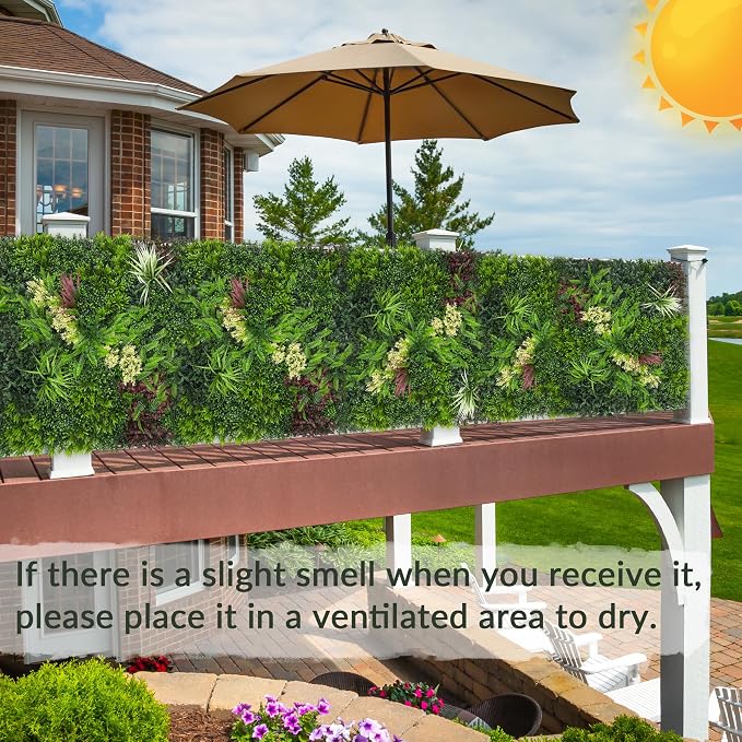 Artificial Grass Wall Boxwood Plant Panel: 20"x20" UV Resistant Green Leaves - Image 5