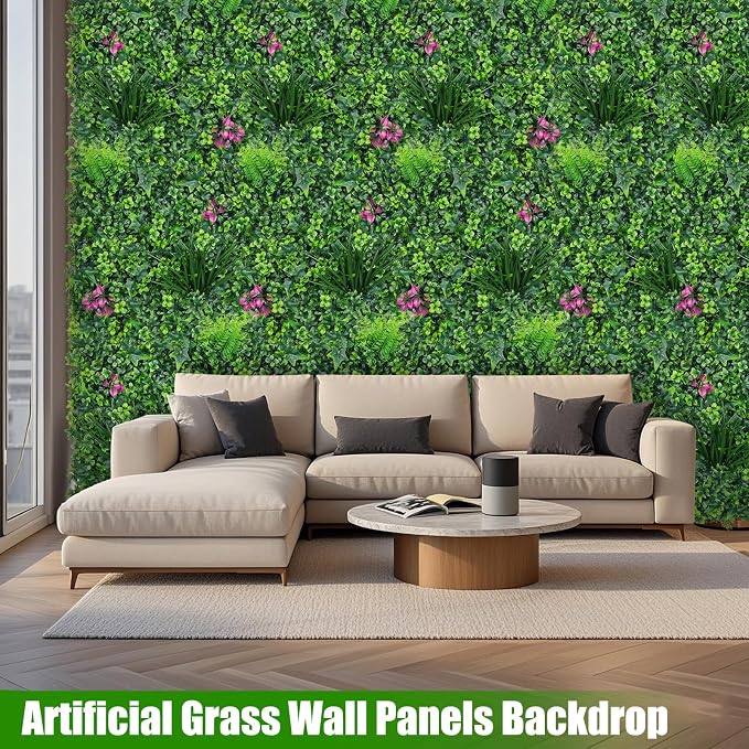 Artificial Grass Wall Roll Panels, UV-Anti Fake Greenery Plant Boxwood Panels - Image 6