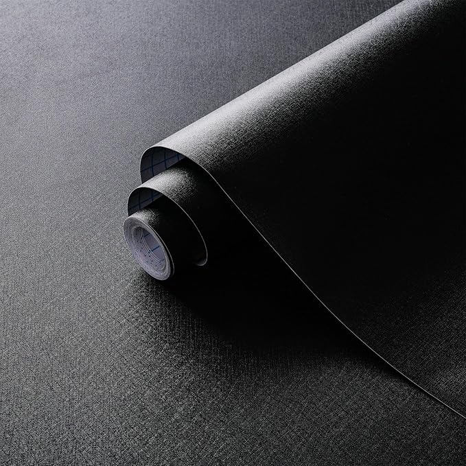 Dimoon 118''x23.6'' Peel and Stick Wallpaper Black Contact Paper by DIYYOURMOON