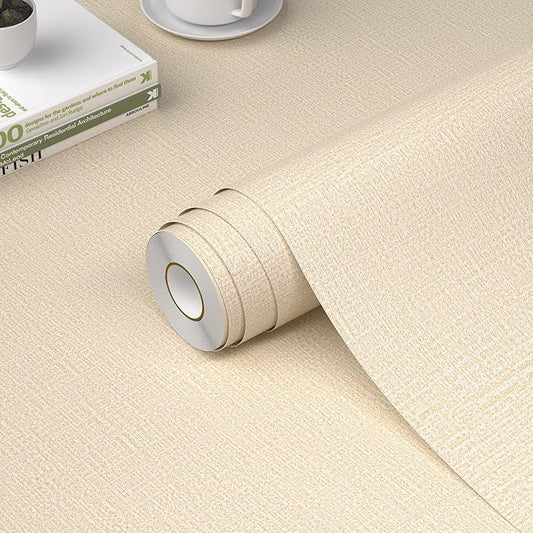 WADILE Grasscloth Peel and Stick Wallpaper 15.7in x 393.7in, Textured Contact by WADILE