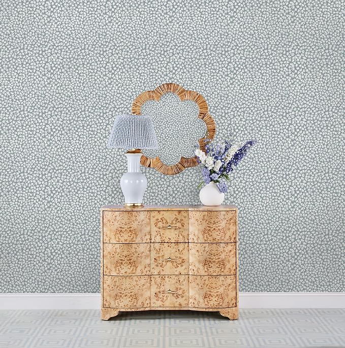 NuWallpaper x Society Social Sea Fern Slate Blue Peel and Stick Wallpaper - Image 4