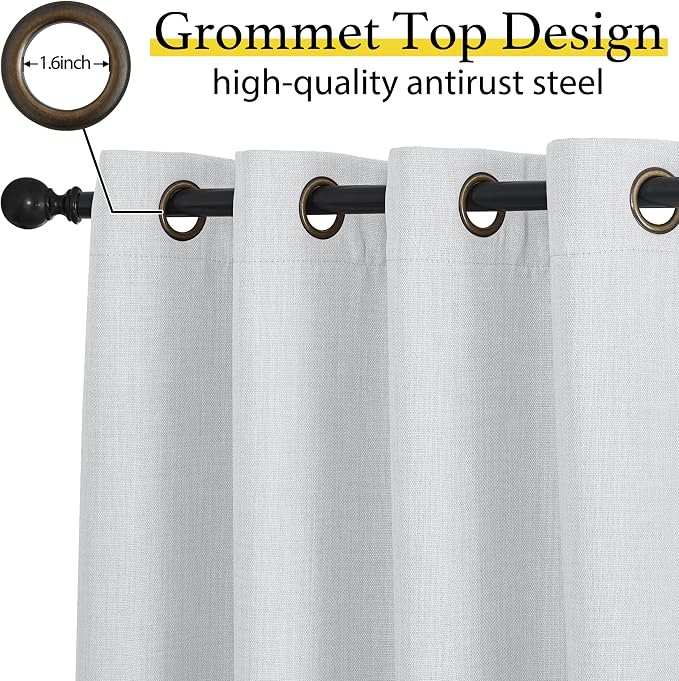 NICETOWN Faux Linen Valances, Short Cafe Curtains Kitchen Tiers, Room Darkening - Image 3