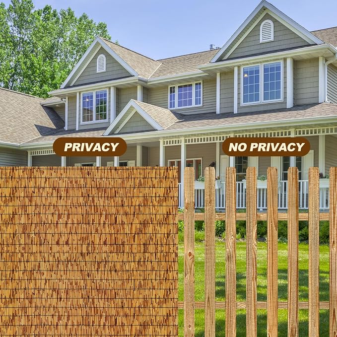 Reed Fencing Rolls, Patio Privacy Screen 5 Feet High, Decorative Bamboo Fence - Image 3