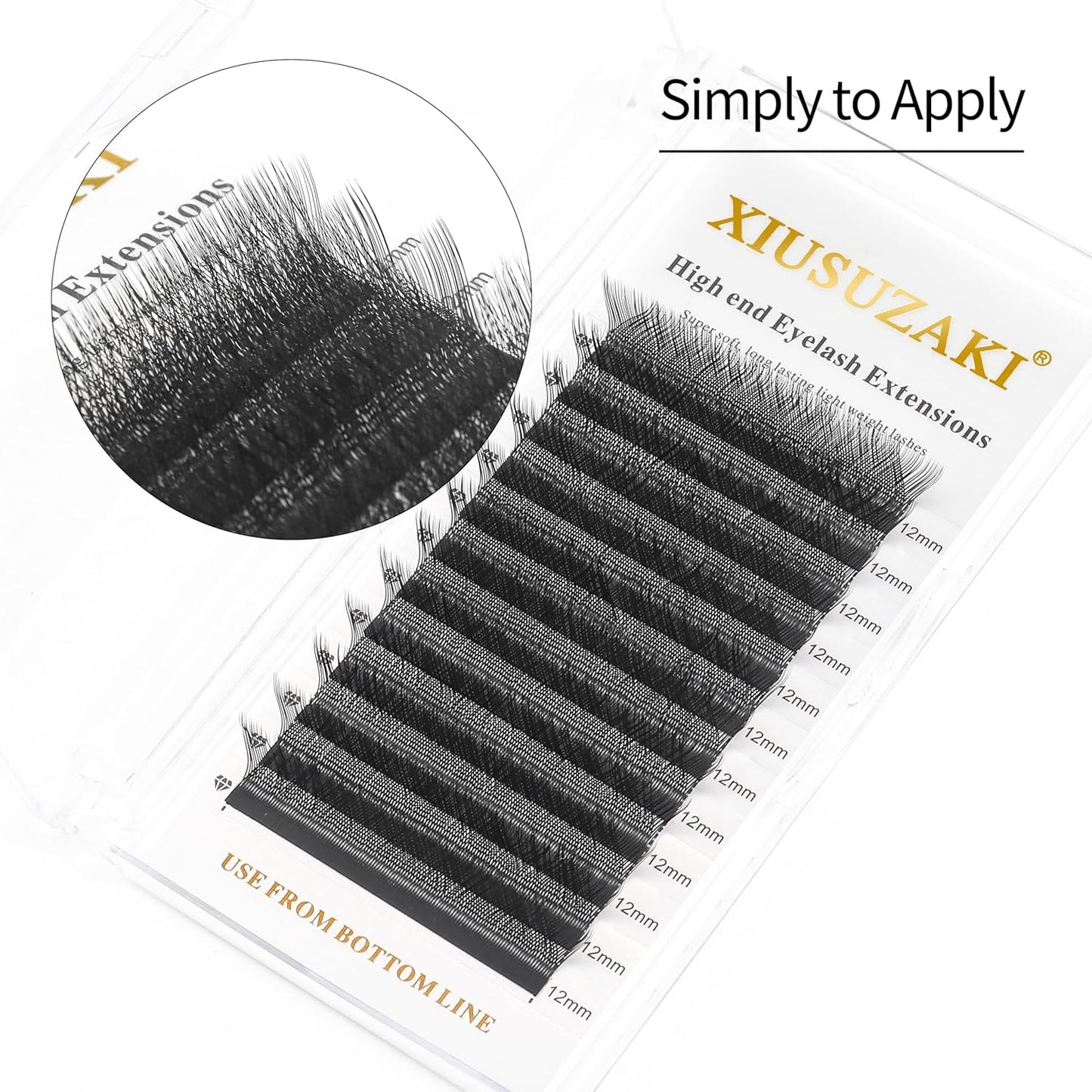 W Lash Extensions 5D Eyelash Extensions W Shape 0.07mm Thickness L Curl 12mm Premade Fans W Lashes Individual Lashes Matte Black 12 Rows False Eyelashes Volume Lashes(W-5D-0.07-L,12mm)