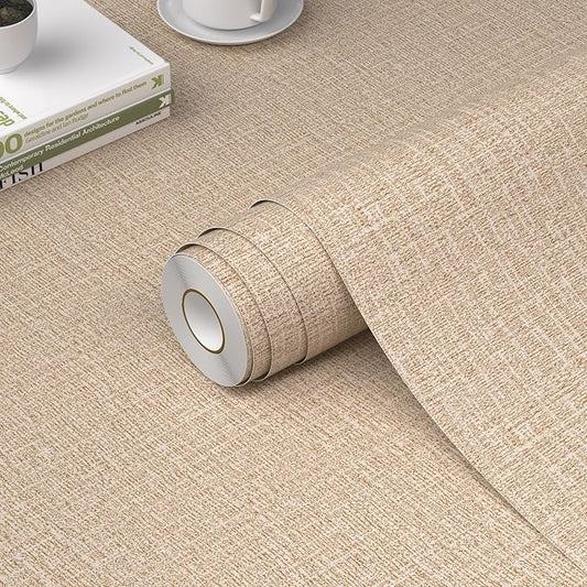 WADILE Grasscloth Peel and Stick Wallpaper 23.6in x 236in, Textured Contact by WADILE