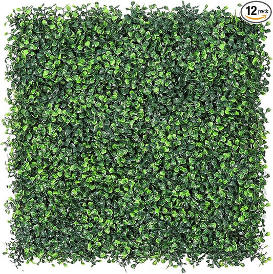 Sunnyglade 12 Pieces 20"x 20" Artificial Boxwood Panels Topiary Hedge Plant by Sunnyglade