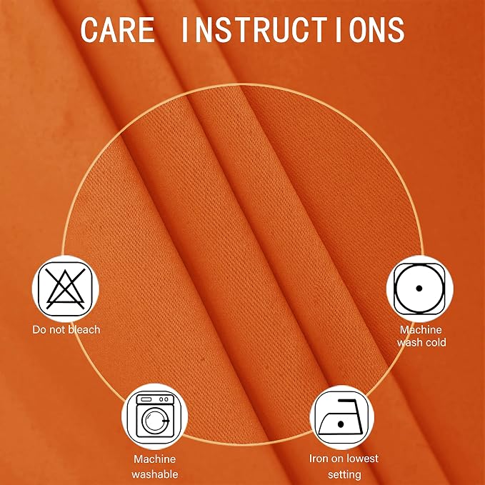 LEMOMO Blackout Curtains 42 x 84 inch/Orange Curtains Set of 2 Panels/Thermal - Image 4