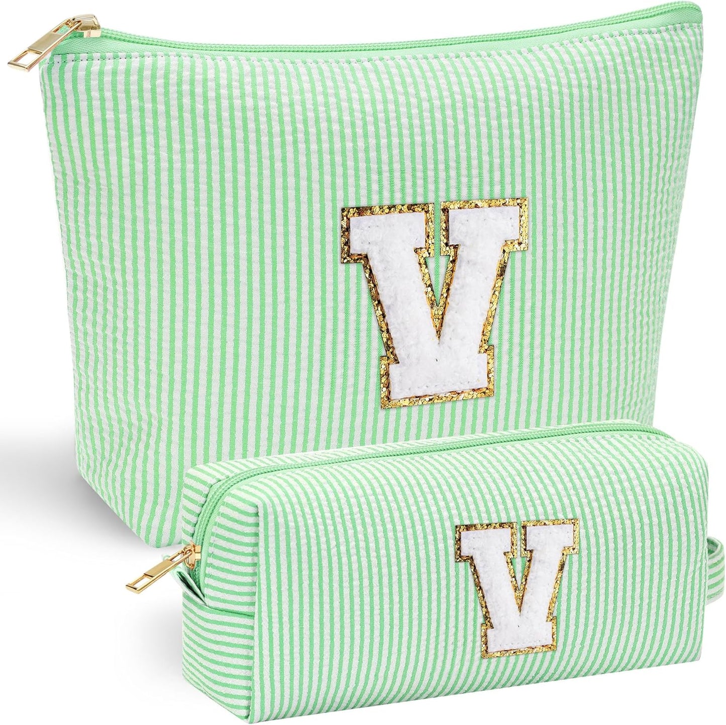 YOOLIFE Gifts for Women Her, Makeup Bag Make Up Bag Pouch Cosmetics Organizer Bag Cute Makeup Bag Skincare Bag Personalized Best Friend Wife Birthday Gift Graduate Gifts for Her V