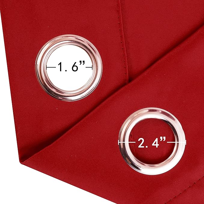 LEMOMO Blackout Curtains 52 x 84 inch/Bright Red Curtains Set of 2 - Image 6