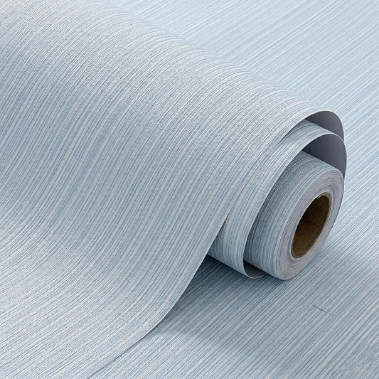 FUKU MON Light Blue Grasscloth Wallpaper Peel and Stick 24" x 394" Thickened by MeetyourallDIYneeds