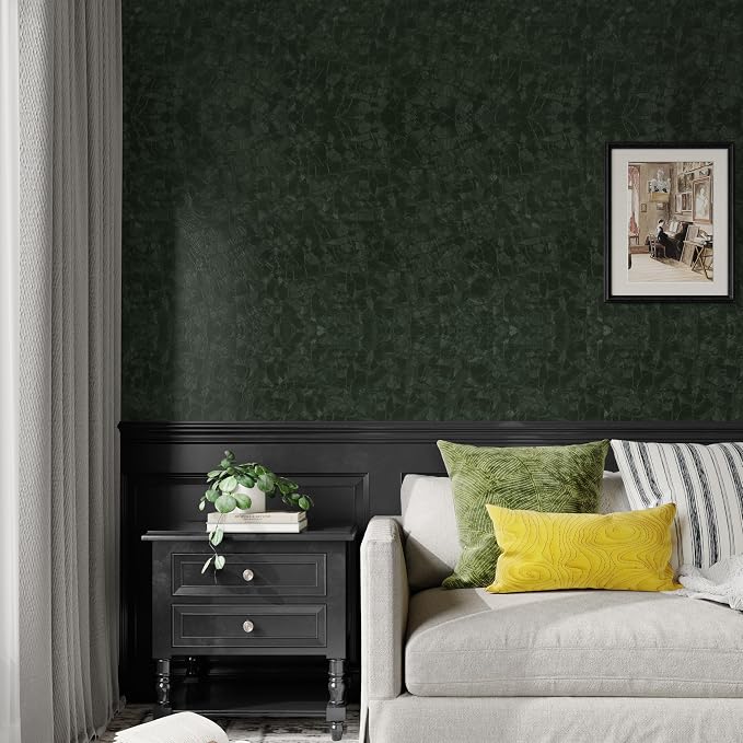 Abyssaly Dark Green Peel and Stick Wallpaper - Image 4