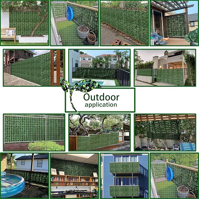 Odtory Artificial Ivy Privacy Fence Wall Screen: 72 x144 in UV-Anti Faux - Image 5