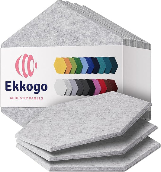 Acoustic Panels 12-Pack Soundproof Wall Panels 14"X12.1"X0.4" Sound Panels High by EkkogoAcousticPanels