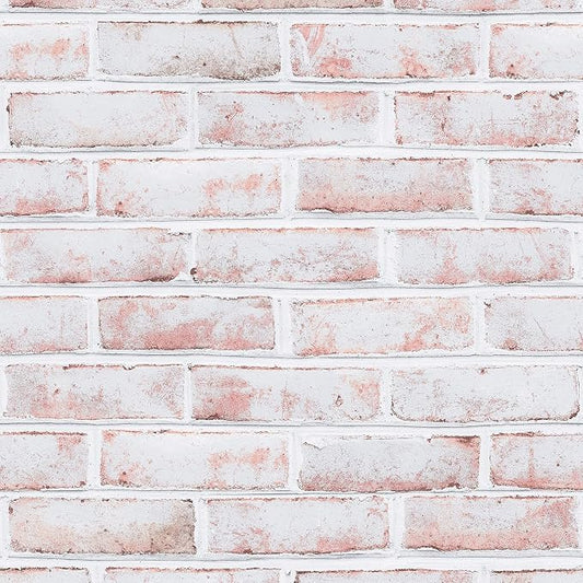 Tempaper White-Washed Brick Removable Peel and Stick Wallpaper, 20.5 in X 16.5 by TempaperCo