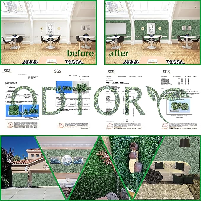 ODTORY Artificial Grass Wall Backdrop Panels, 20X20 in 12P UV-Anti Greenery - Image 6