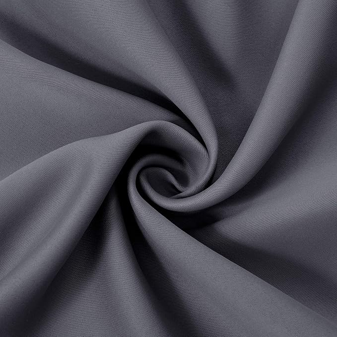 LEMOMO Blackout Curtains 42 x 95 inch/Dark Grey Curtains Set of 2 - Image 4