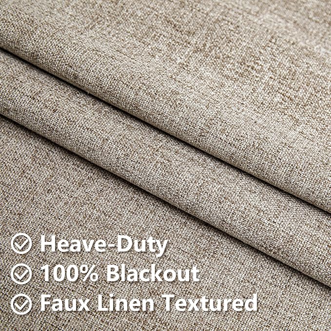 IGEMAEVE Blackout Curtains 84 Inch Length 2 Panels Set, 100% Black Out Curtains - Image 5