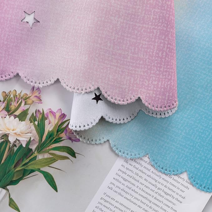 XiDi Curtains for Bedroom Decor, Rainbow Pink Purple/62/96 - Image 6