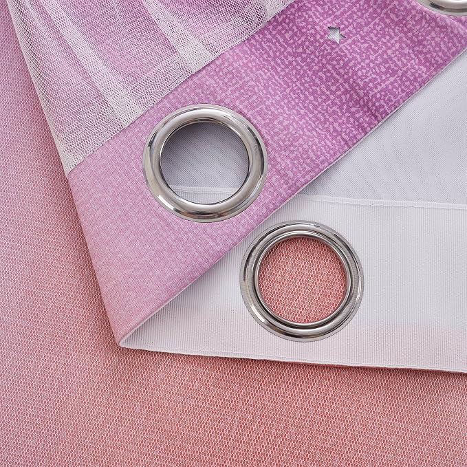 XiDi Curtains for Bedroom Decor, Rainbow Pink PurpleYellow34/96/1 - Image 7