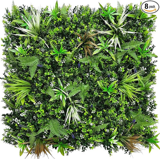 ODTORY Artificial Boxwood Topiary Hedges Panels: 20'' x 20'' 8P UV-Protected by ODTORYHOME