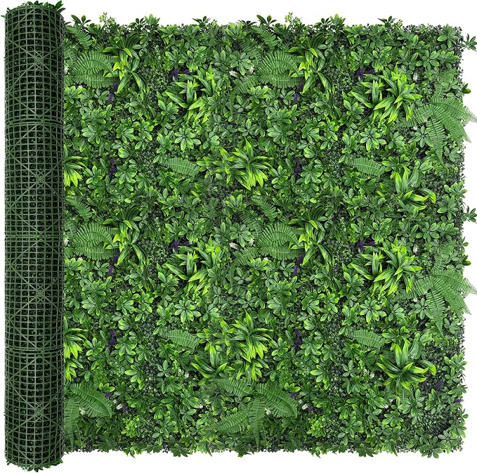 Artificial Green Boxwood Grass Wall Roll: 72"x128" UV Protected Ivy Privacy by DOPGIB