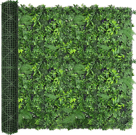 Artificial Green Boxwood Grass Wall Roll: 72"x128" UV Protected Ivy Privacy by DOPGIB