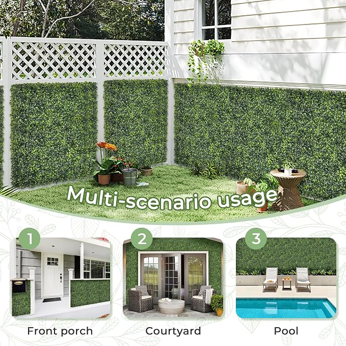 Artificial Boxwood Backdrop Roll: 48"x120" UV-Anti Greenery Faux Grass Hedge - Image 5