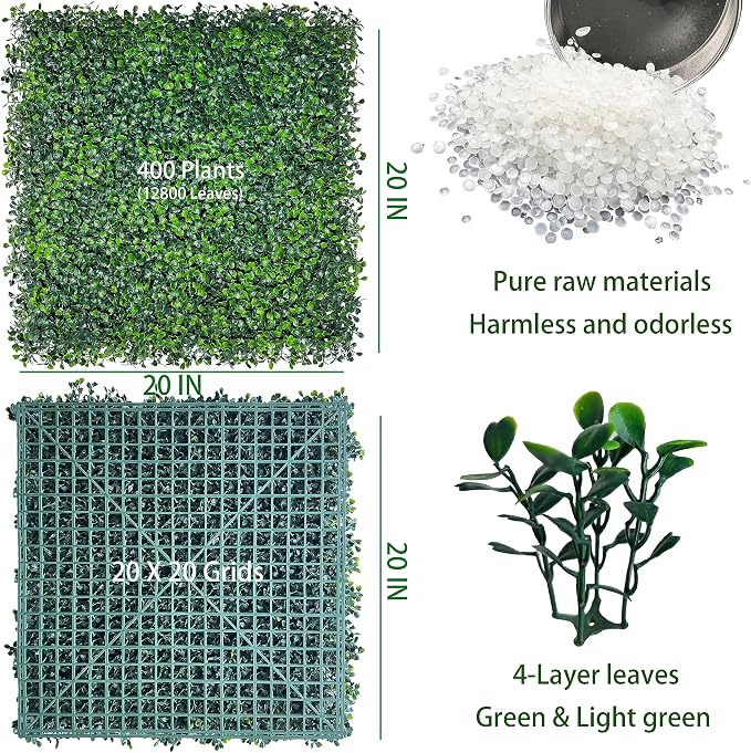 ODTORY Artificial Grass Wall Backdrop Panels, 20X20 in 12P UV-Anti Greenery - Image 2
