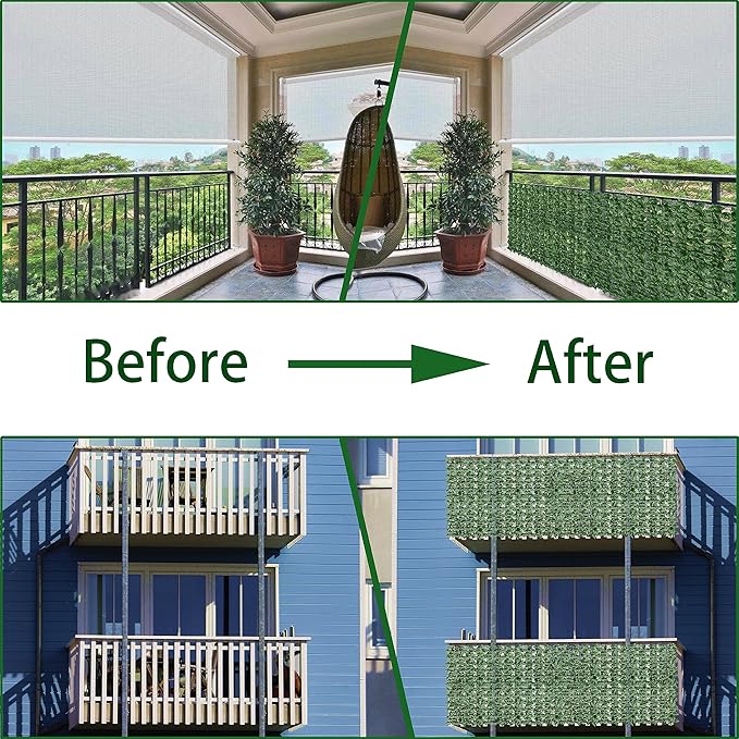 ODTORY Artificial Ivy Privacy Fence Wall Screen, 80X120 in UV-Anti Faux - Image 4
