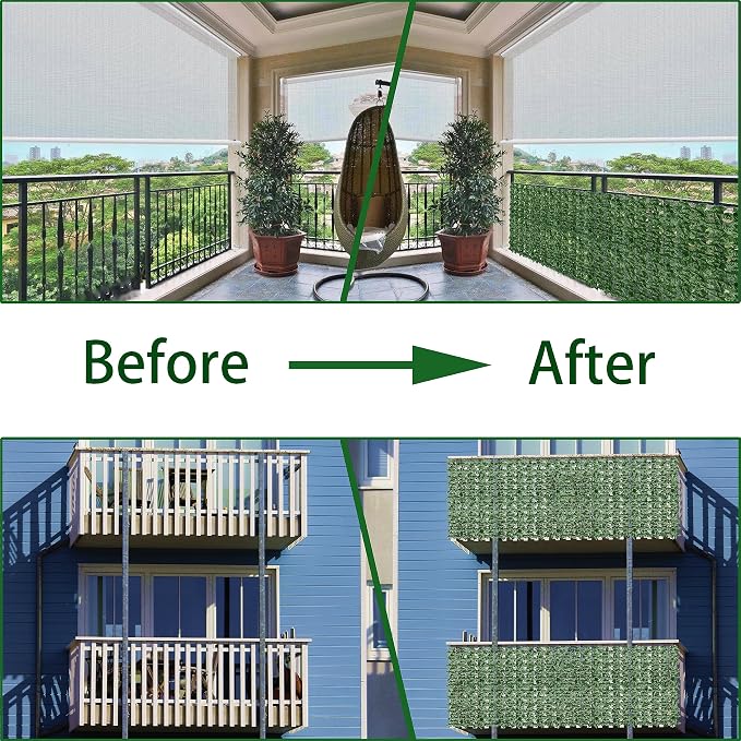 ODTORY Artificial Fence Privacy Screen: 5FT x 20FT UV-Anti Faux Greenery - Image 4
